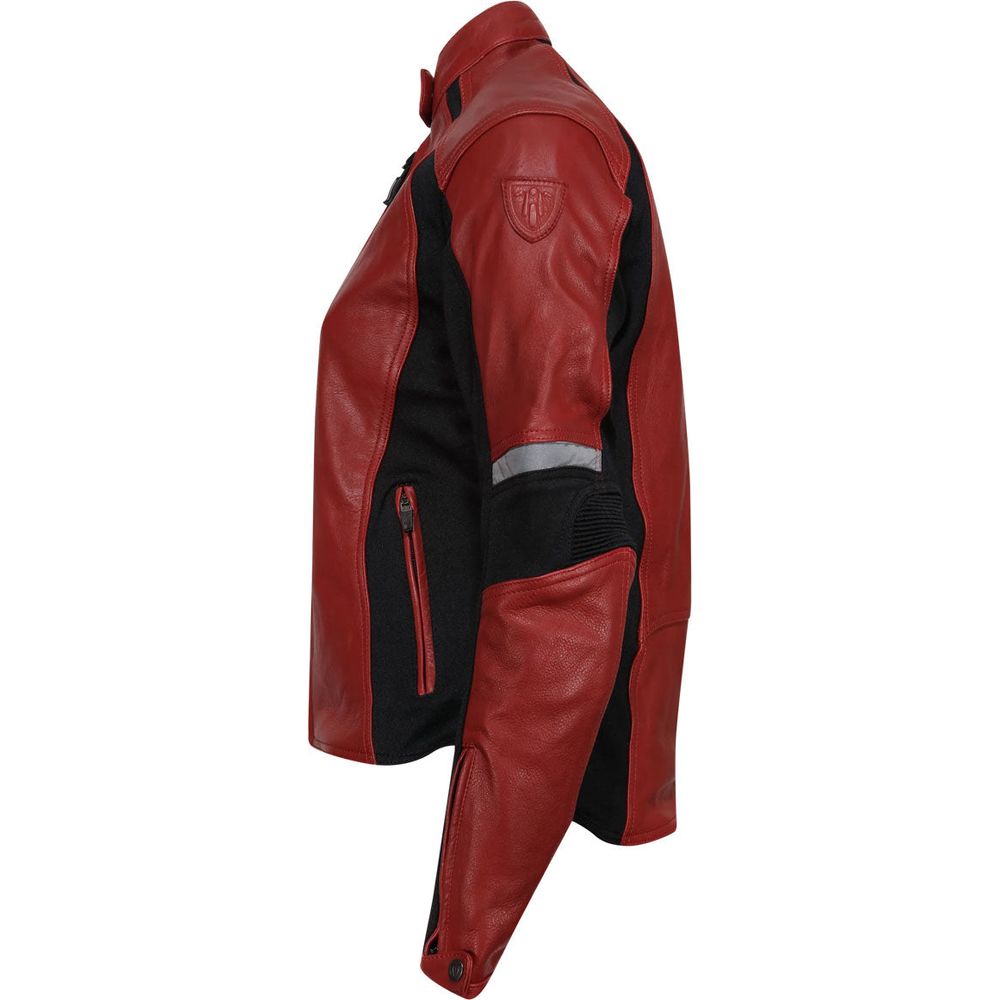 MotoGirl Fiona Ladies Leather Jacket Red FREE 1 YEAR Returns, FREE UK Delivery | ThrottleChimp