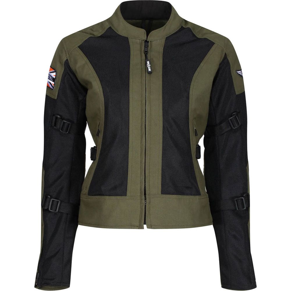 MotoGirl Jodie Summer Ladies Textile Jacket Khaki Green FREE 1 YEAR Returns, FREE UK Delivery | ThrottleChimp