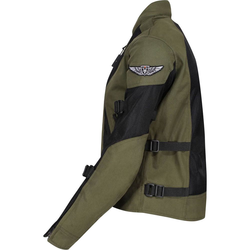 MotoGirl Jodie Summer Ladies Textile Jacket Khaki Green FREE 1 YEAR Returns, FREE UK Delivery | ThrottleChimp