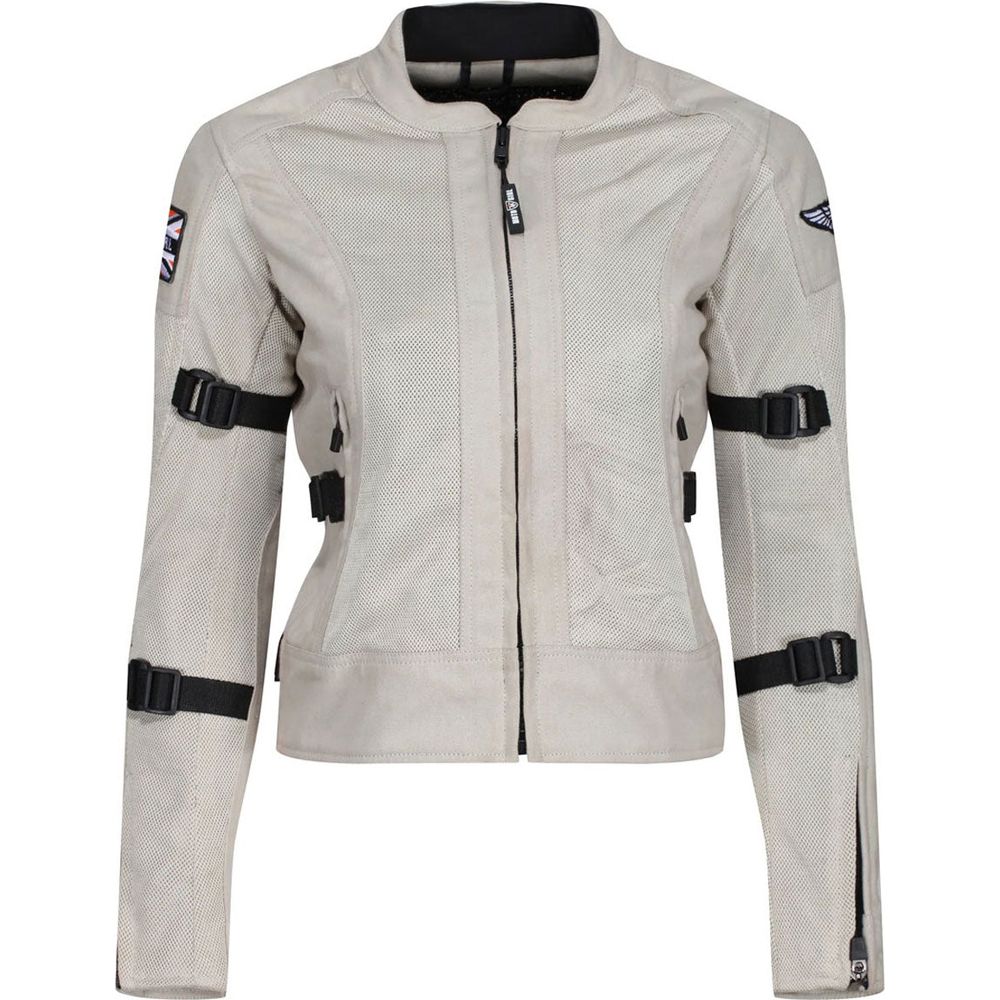 MotoGirl Jodie Summer Ladies Textile Jacket Natural FREE 1 YEAR Returns, FREE UK Delivery | ThrottleChimp