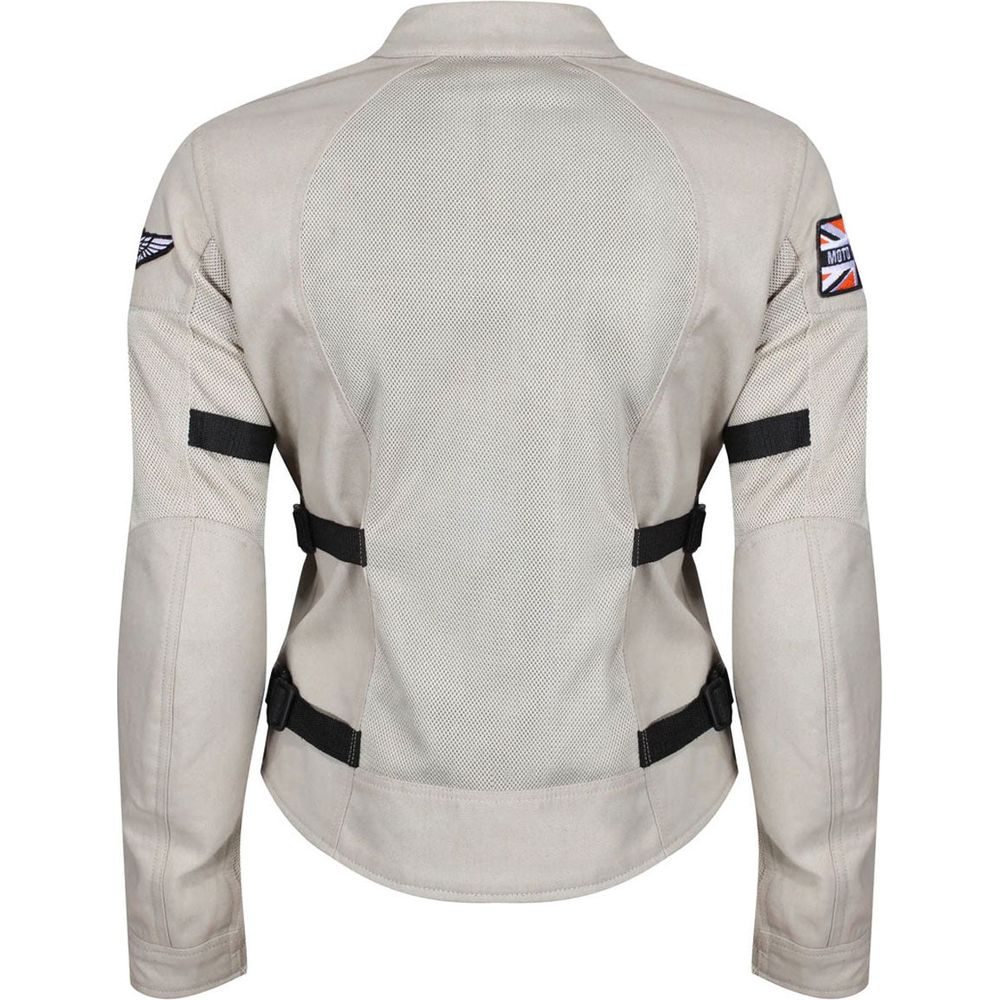 MotoGirl Jodie Summer Ladies Textile Jacket Natural FREE 1 YEAR Returns, FREE UK Delivery | ThrottleChimp