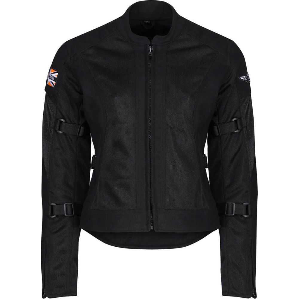 MotoGirl Jodie Summer Ladies Textile Jacket Black FREE 1 YEAR Returns, FREE UK Delivery | ThrottleChimp