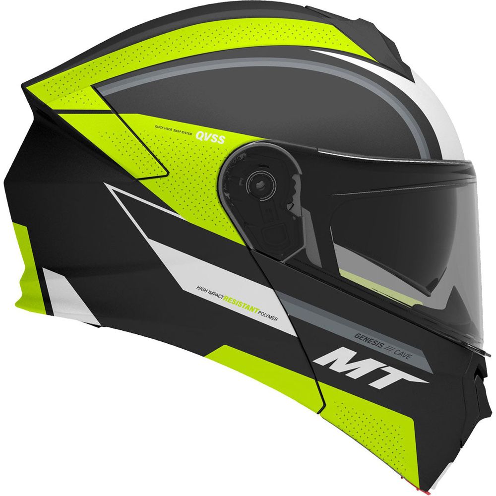 MT Genesis SV Cave A3 Flip-Up Helmet Matt Black / Fluo Yellow FREE 1 YEAR Returns, FREE UK Delivery | ThrottleChimp