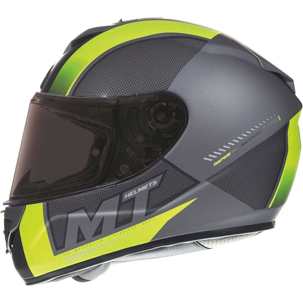 MT Rapide Overtake Full Face Helmet Matt Black / Fluo Yellow FREE 1 YEAR Returns, FREE UK Delivery | ThrottleChimp