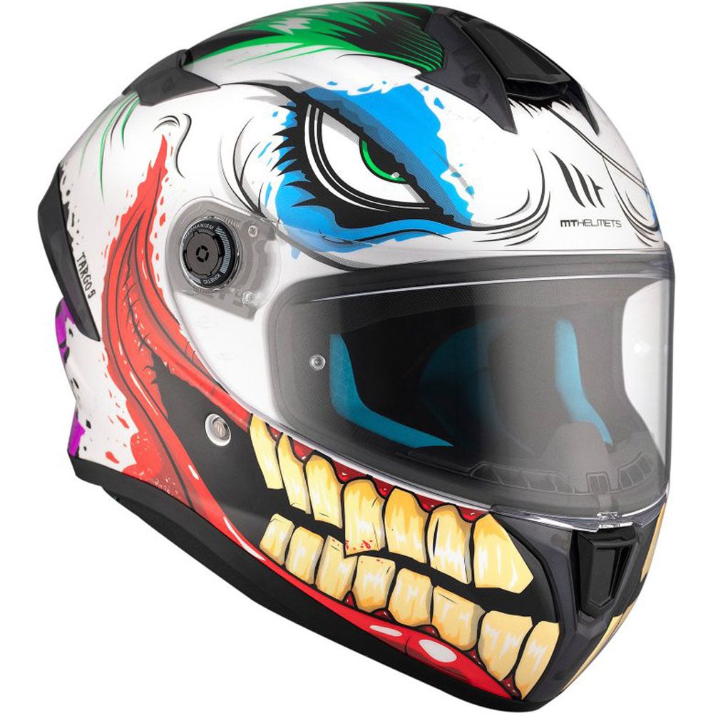 MT Targo S Joke A5 ECE-22.06 Full Face Helmet Gloss White FREE 1 YEAR Returns, FREE UK Delivery | ThrottleChimp