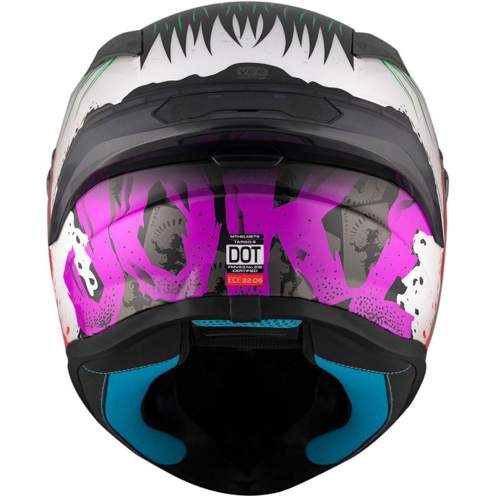 MT Targo S Joke A5 ECE-22.06 Full Face Helmet Gloss White FREE 1 YEAR Returns, FREE UK Delivery | ThrottleChimp