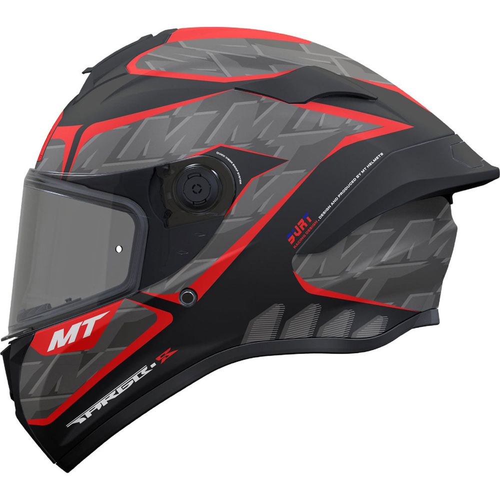 MT Targo S Surt B5 Full Face Helmet Matt Black / Grey / Red FREE 1 YEAR Returns, FREE UK Delivery | ThrottleChimp
