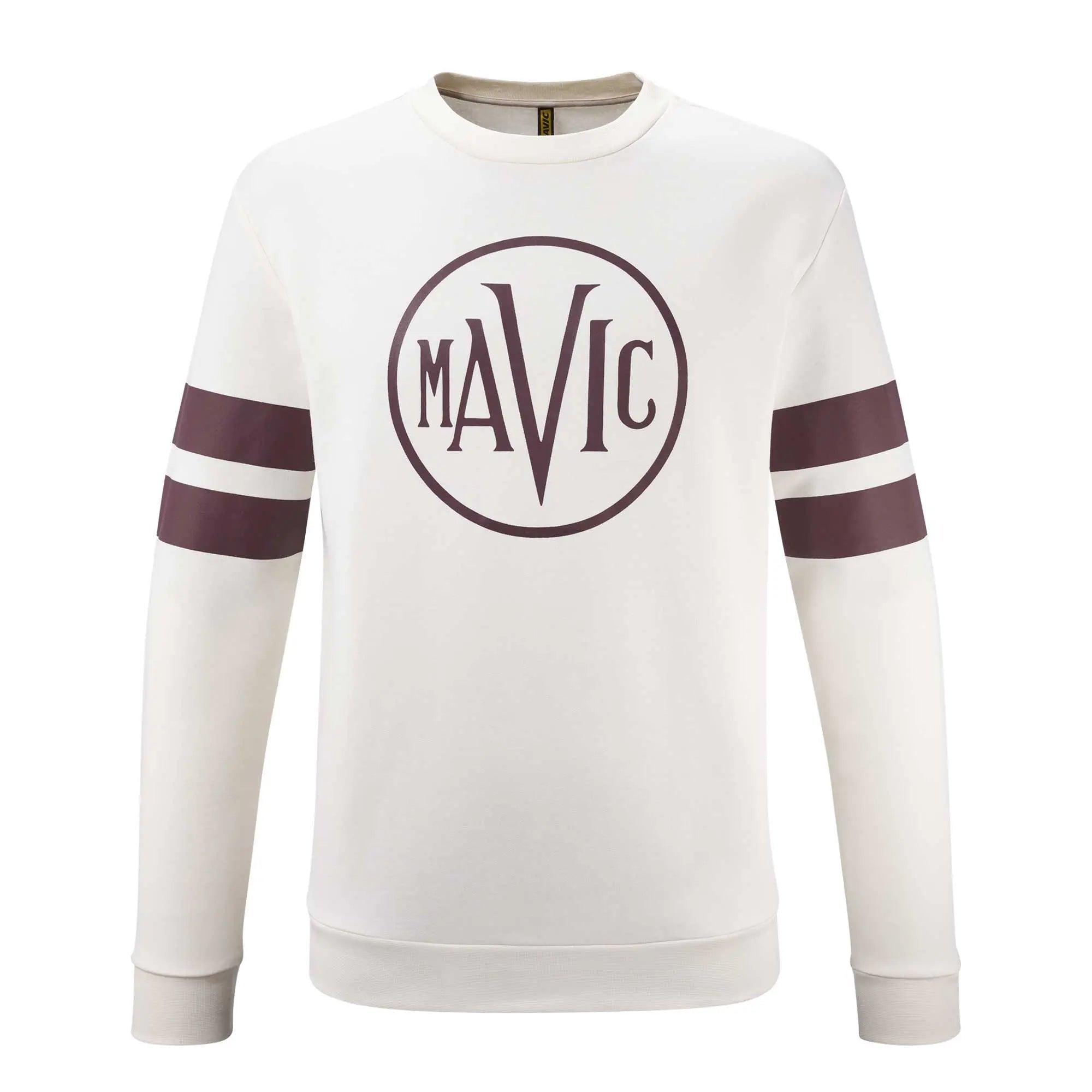 Mavic Heritage Logo Cycle Jumper Off White / Aubergine - FREE 1 YEAR Returns, FREE UK Shipping | ThrottleChimp