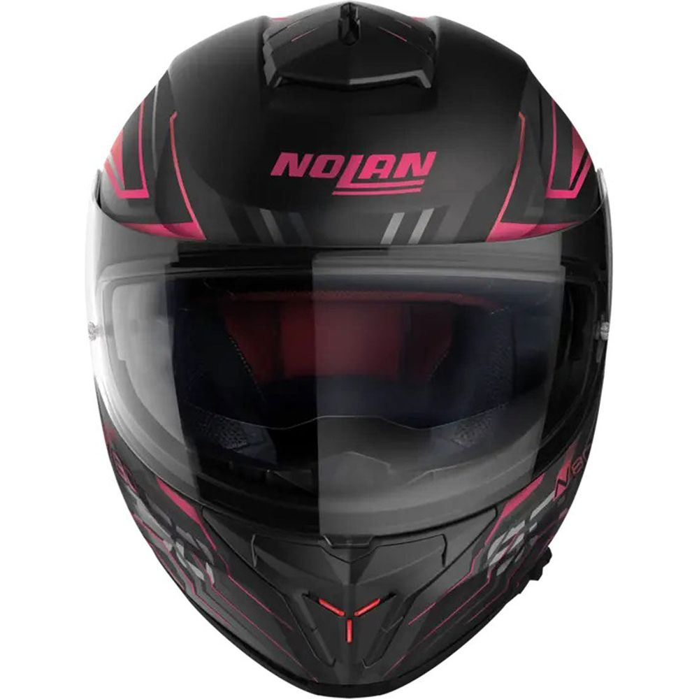 Nolan N80-8 Turbolence N-Com Full Face Helmet Flat Black / Pink FREE 1 YEAR Returns, FREE UK Delivery | ThrottleChimp