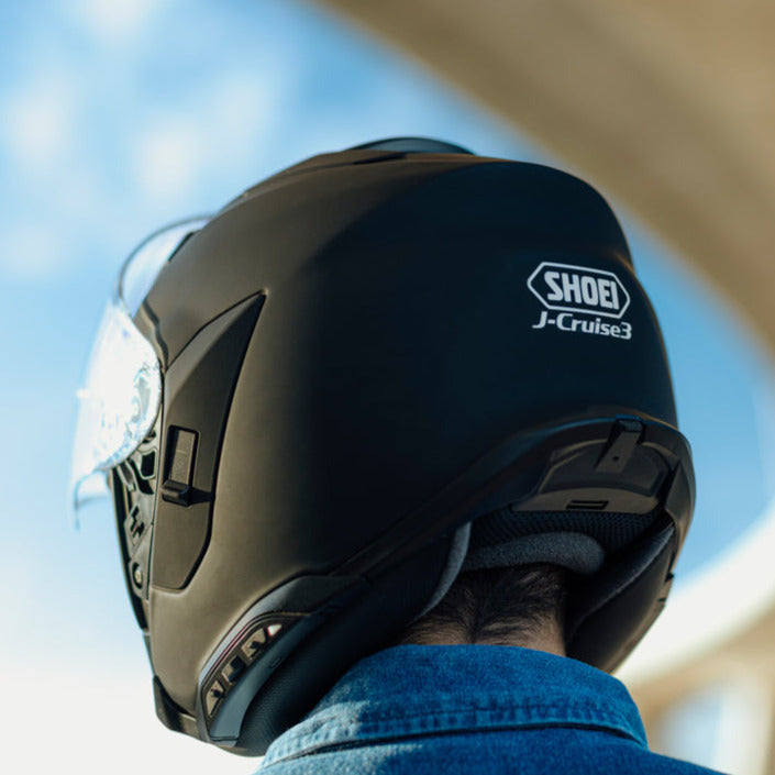 Shoei J-Cruise 3 Open Face Helmet Matt Black FREE 1 YEAR Returns, FREE UK Delivery | ThrottleChimp
