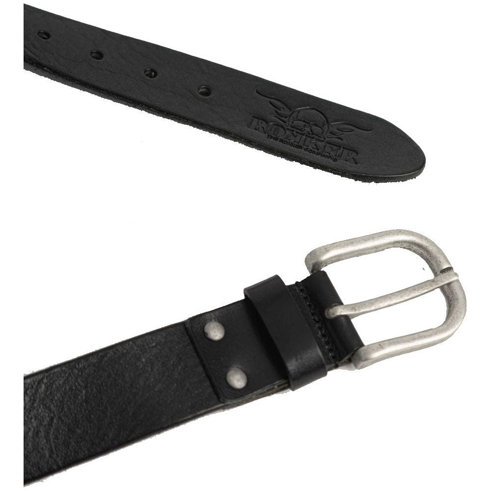 Rokker Oakland Leather Belt Black FREE 1 YEAR Returns, FREE UK Delivery | ThrottleChimp