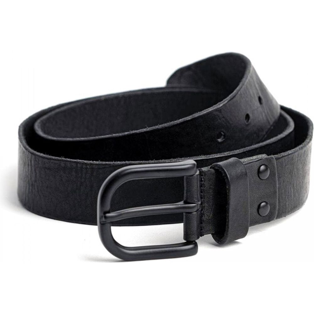 Rokker Oakland Leather Belt Black / Black FREE 1 YEAR Returns, FREE UK Delivery | ThrottleChimp