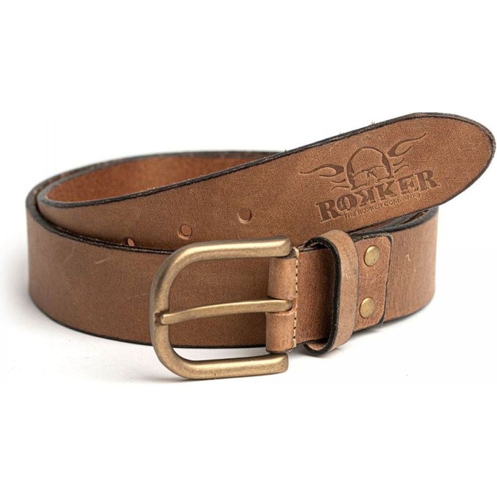 Rokker Oakland Leather Belt Light Brown FREE 1 YEAR Returns, FREE UK Delivery | ThrottleChimp