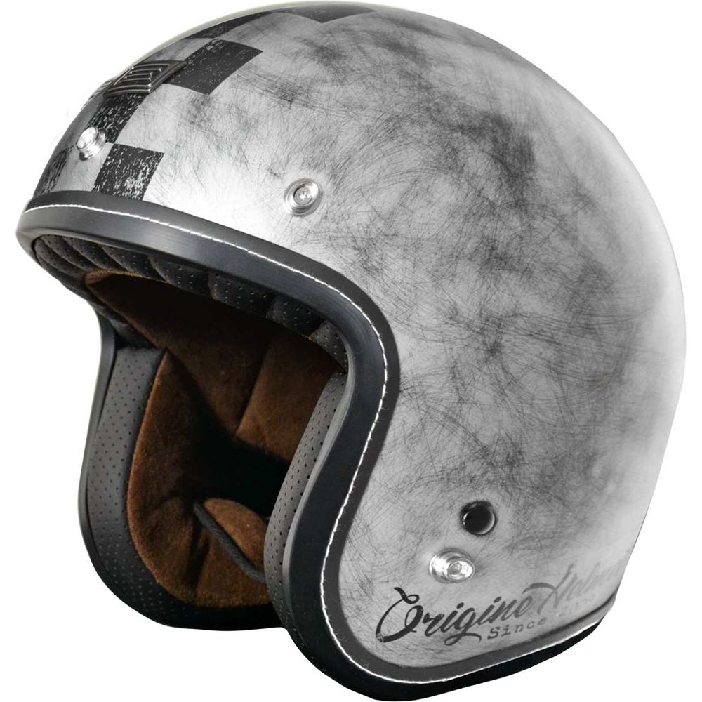 Origine Primo ECE 22.05 Open Face Helmet Scacco Silver FREE 1 YEAR Returns, FREE UK Delivery | ThrottleChimp