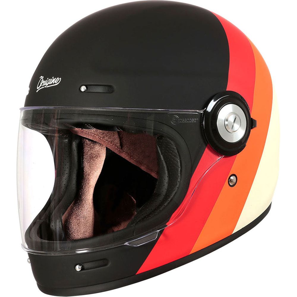 Origine Vega ECE 22.06 Full Face Helmet Primitive Matt Black / Orange / Red / Cream FREE 1 YEAR Returns, FREE UK Delivery | ThrottleChimp