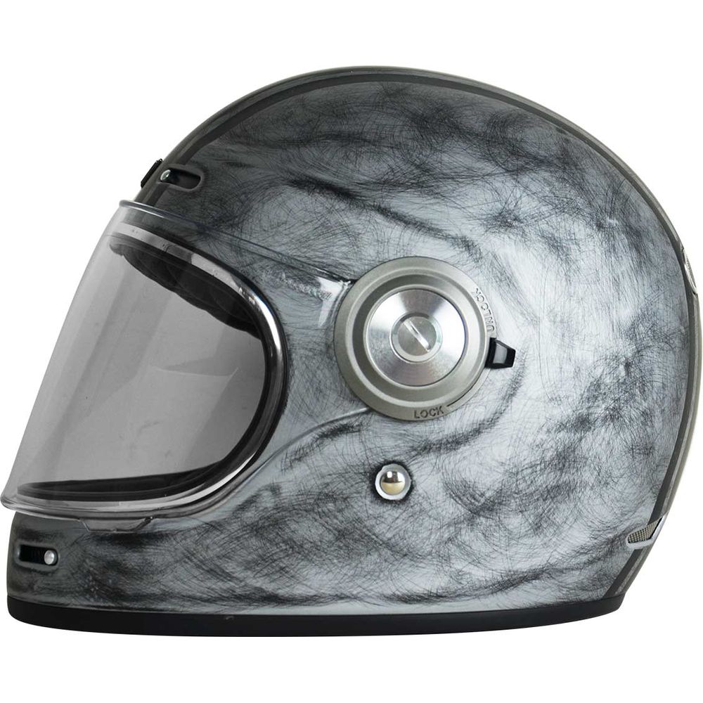 Origine Vega ECE 22.05 Full Face Helmet Custom Silver / Black FREE 1 YEAR Returns, FREE UK Delivery | ThrottleChimp