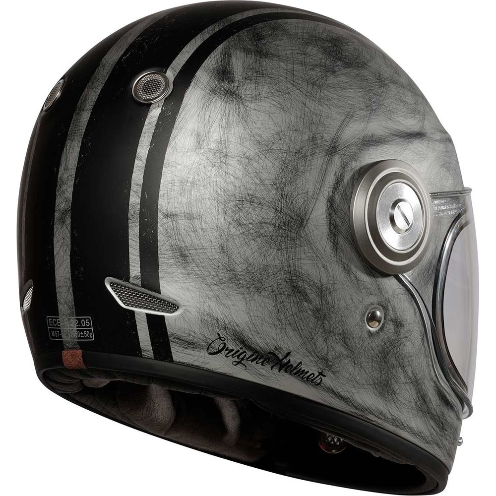 Origine Vega ECE 22.05 Full Face Helmet Custom Silver / Black FREE 1 YEAR Returns, FREE UK Delivery | ThrottleChimp