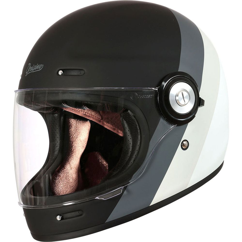 Origine Vega ECE 22.05 Full Face Helmet Primitive Matt Black / Dark Grey / Light Grey / White FREE 1 YEAR Returns, FREE UK Delivery | ThrottleChimp