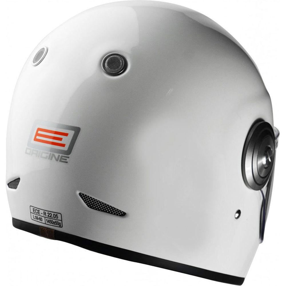 Origine Vega ECE 22.05 Full Face Helmet Solid Gloss White FREE 1 YEAR Returns, FREE UK Delivery | ThrottleChimp