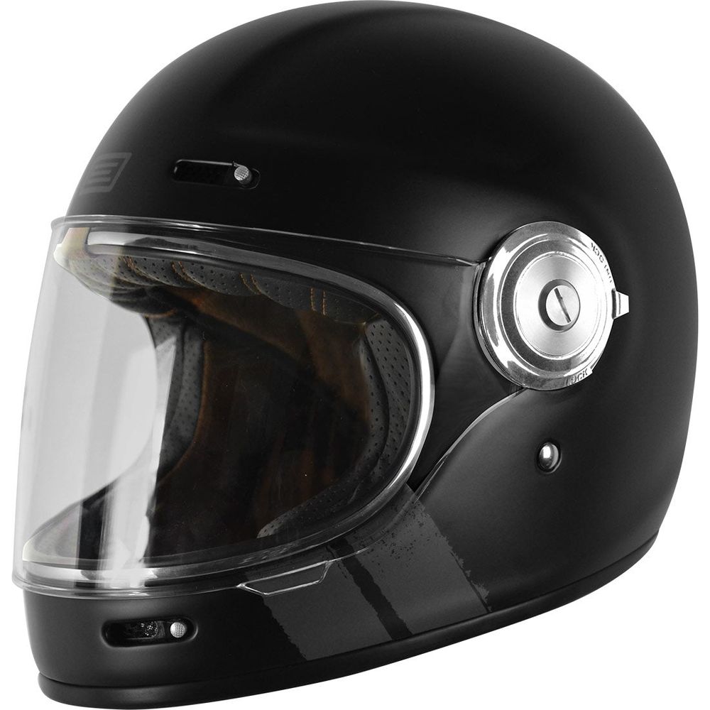 Origine Vega ECE 22.05 Full Face Helmet Stripe Matt Black / Grey FREE 1 YEAR Returns, FREE UK Delivery | ThrottleChimp