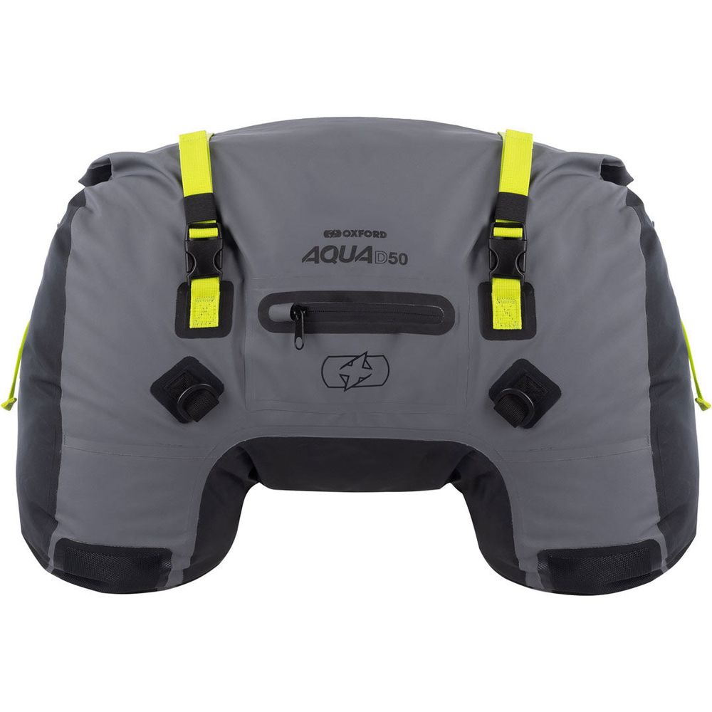 Oxford Aqua D50 Duffle Bag Black / Grey / Fluo Yellow - 50 Litres FREE 1 YEAR Returns, FREE UK Delivery | ThrottleChimp