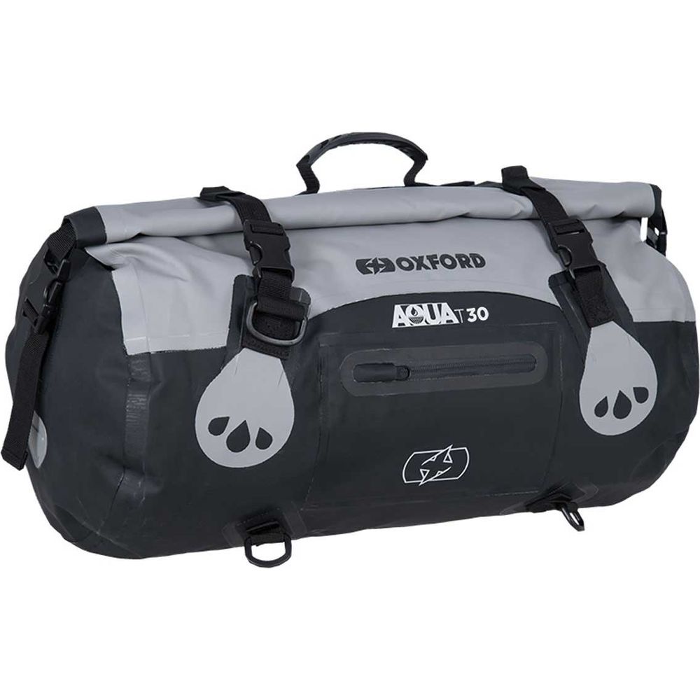 Oxford Aqua T30 Roll Bag Grey / Black - 30 Litres FREE 1 YEAR Returns, FREE UK Delivery | ThrottleChimp