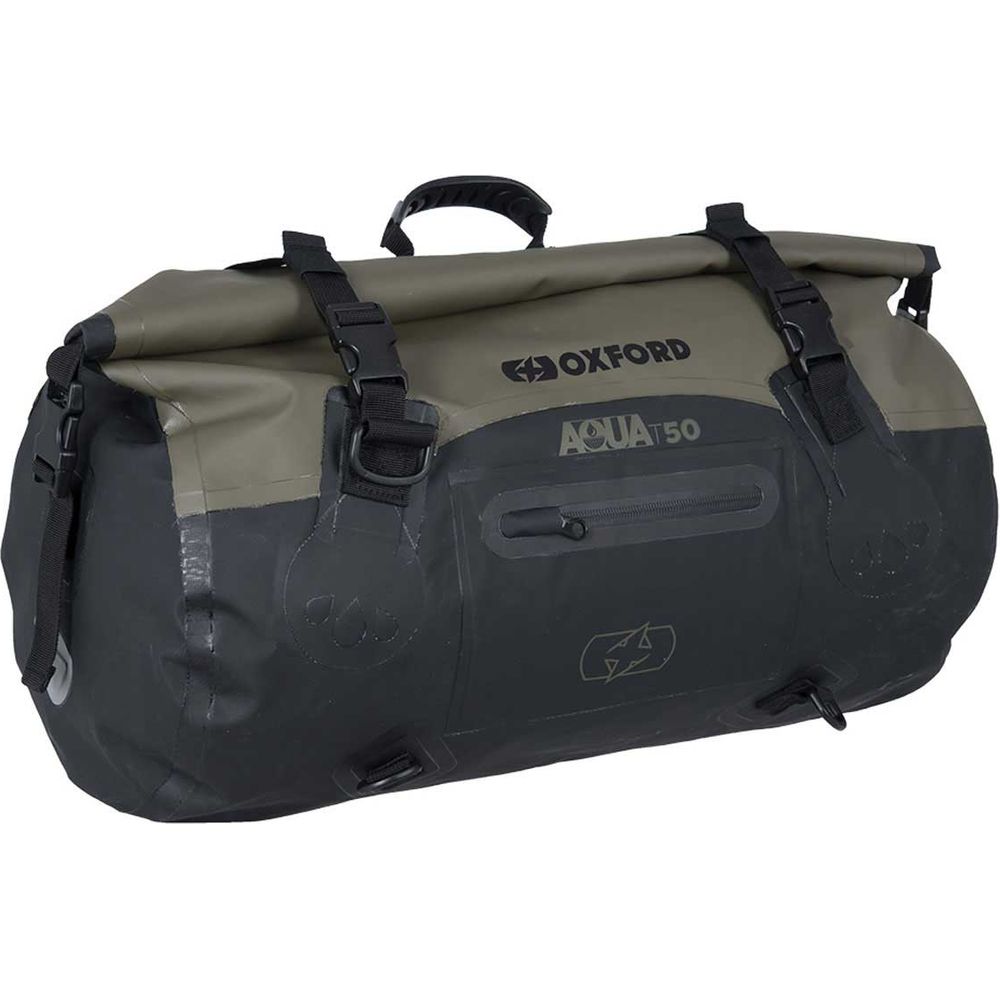Oxford Aqua T50 Roll Bag Khaki / Black - 50 Litres FREE 1 YEAR Returns, FREE UK Delivery | ThrottleChimp