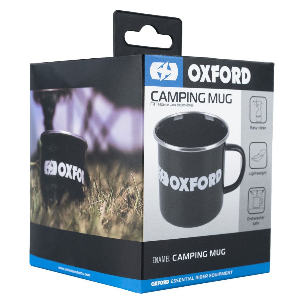 Oxford Enamel Camping Mug Black - 350ml FREE 1 YEAR Returns, FREE UK Delivery | ThrottleChimp