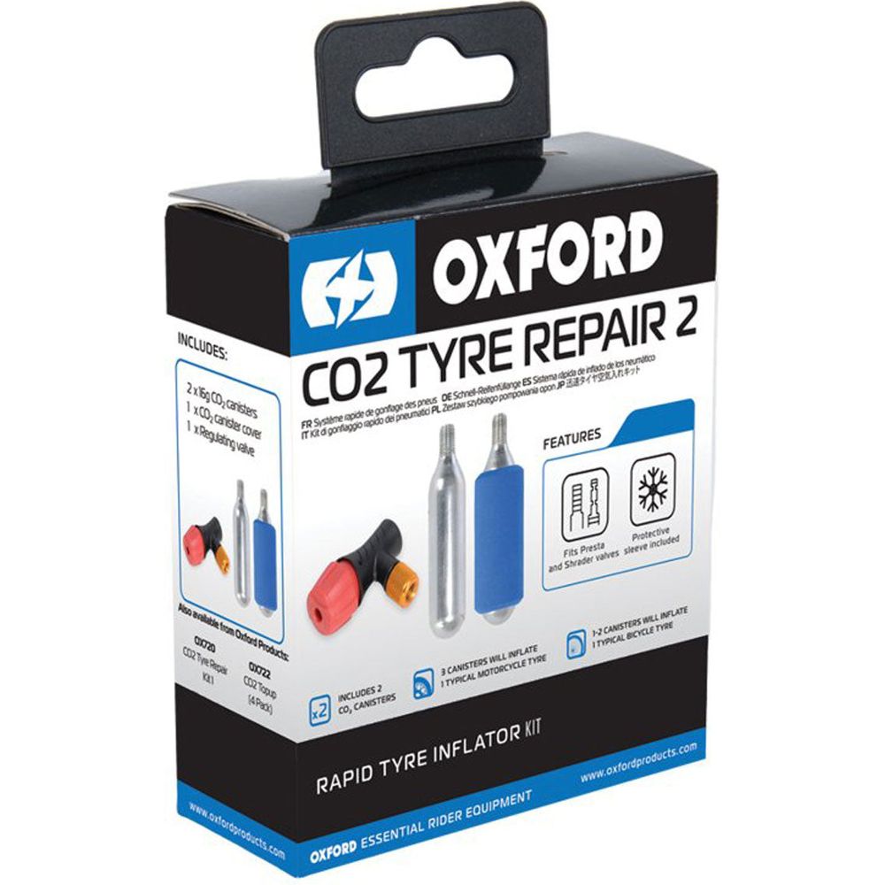Oxford CO2 Tyre Inflator Kit FREE 1 YEAR Returns, FREE UK Delivery | ThrottleChimp
