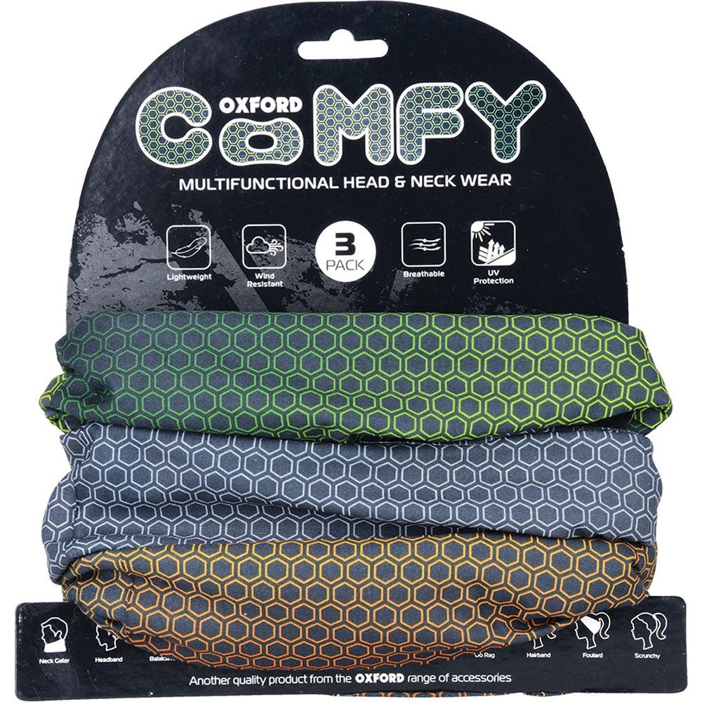 Oxford Comfy Multifunctional Head & Neckwear Nacreous - Pack Of 3 FREE 1 YEAR Returns, FREE UK Delivery | ThrottleChimp