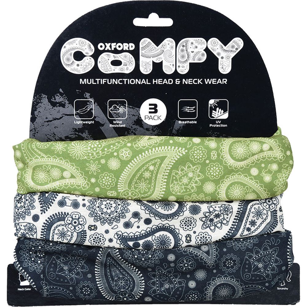 Oxford Comfy Multifunctional Head & Neckwear Paisley - Pack Of 3 FREE 1 YEAR Returns, FREE UK Delivery | ThrottleChimp