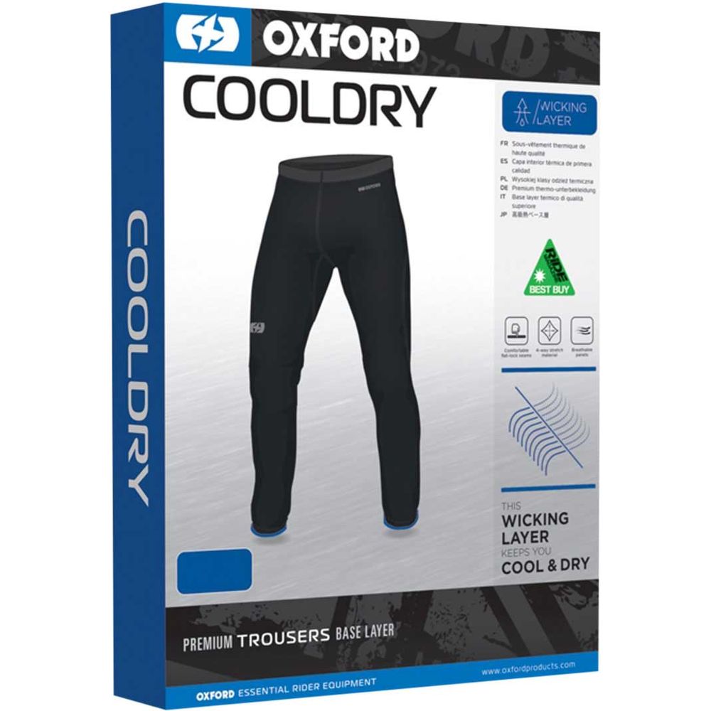 Oxford Cool Dry Wicking Base Layer Trouser Black FREE 1 YEAR Returns, FREE UK Delivery | ThrottleChimp