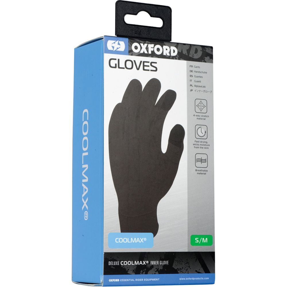 Oxford Coolmax Gloves Black FREE 1 YEAR Returns, FREE UK Delivery | ThrottleChimp