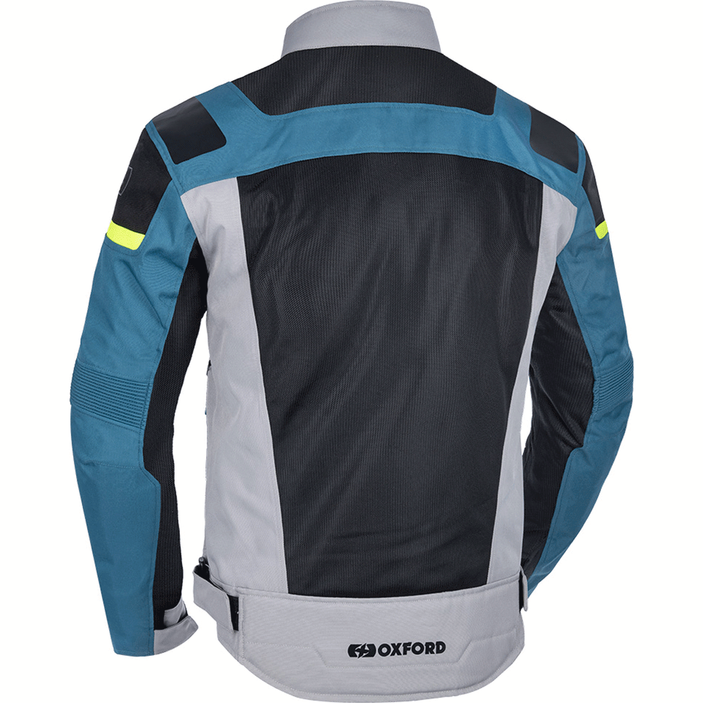 Oxford Dakar Dry2Dry Air Textile Jacket Silver / Blue / Fluo Yellow FREE 1 YEAR Returns, FREE UK Delivery | ThrottleChimp