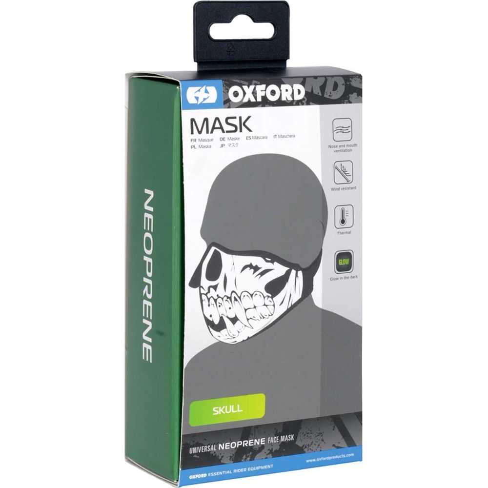 Oxford Face Mask Glow Skull OX629 FREE 1 YEAR Returns, FREE UK Delivery | ThrottleChimp