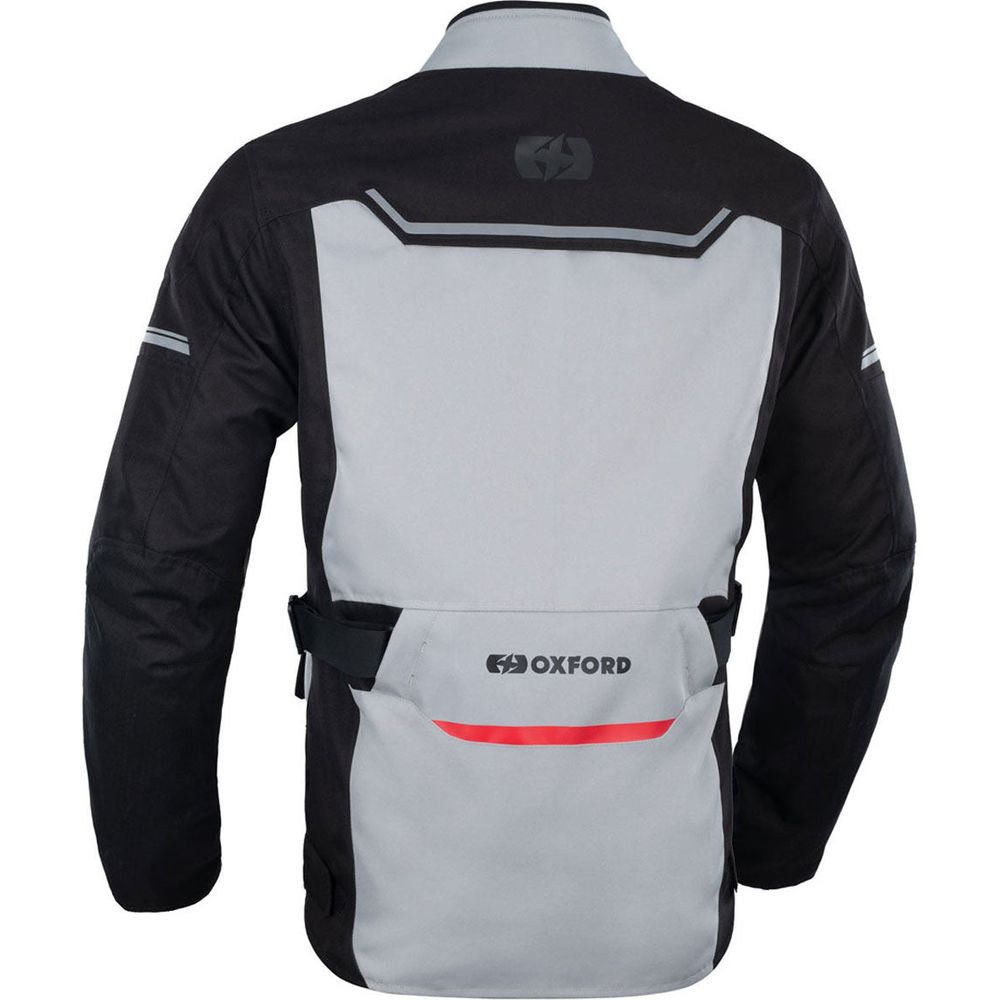 Oxford Metro 2.0 Textile Jacket Grey / Black / Red FREE 1 YEAR Returns, FREE UK Delivery | ThrottleChimp