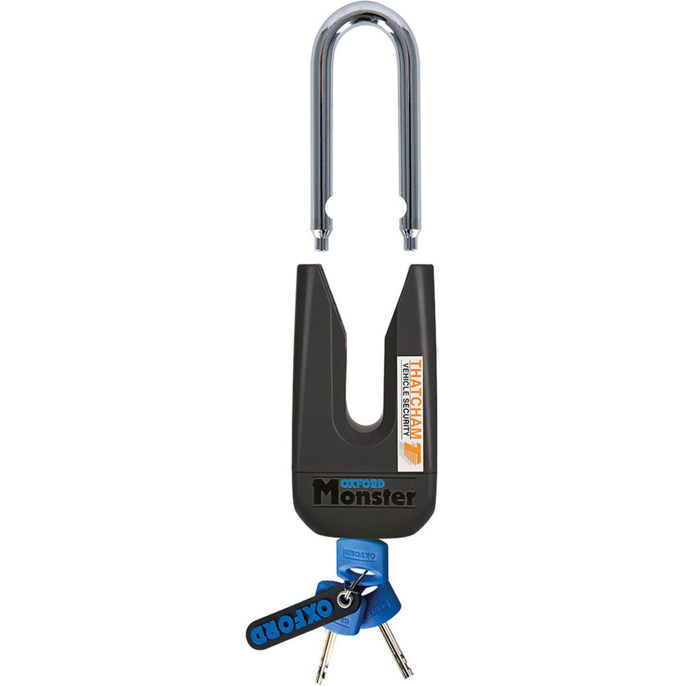 Oxford Monster Disc Lock Black - 11 mm Shackle FREE 1 YEAR Returns, FREE UK Delivery | ThrottleChimp