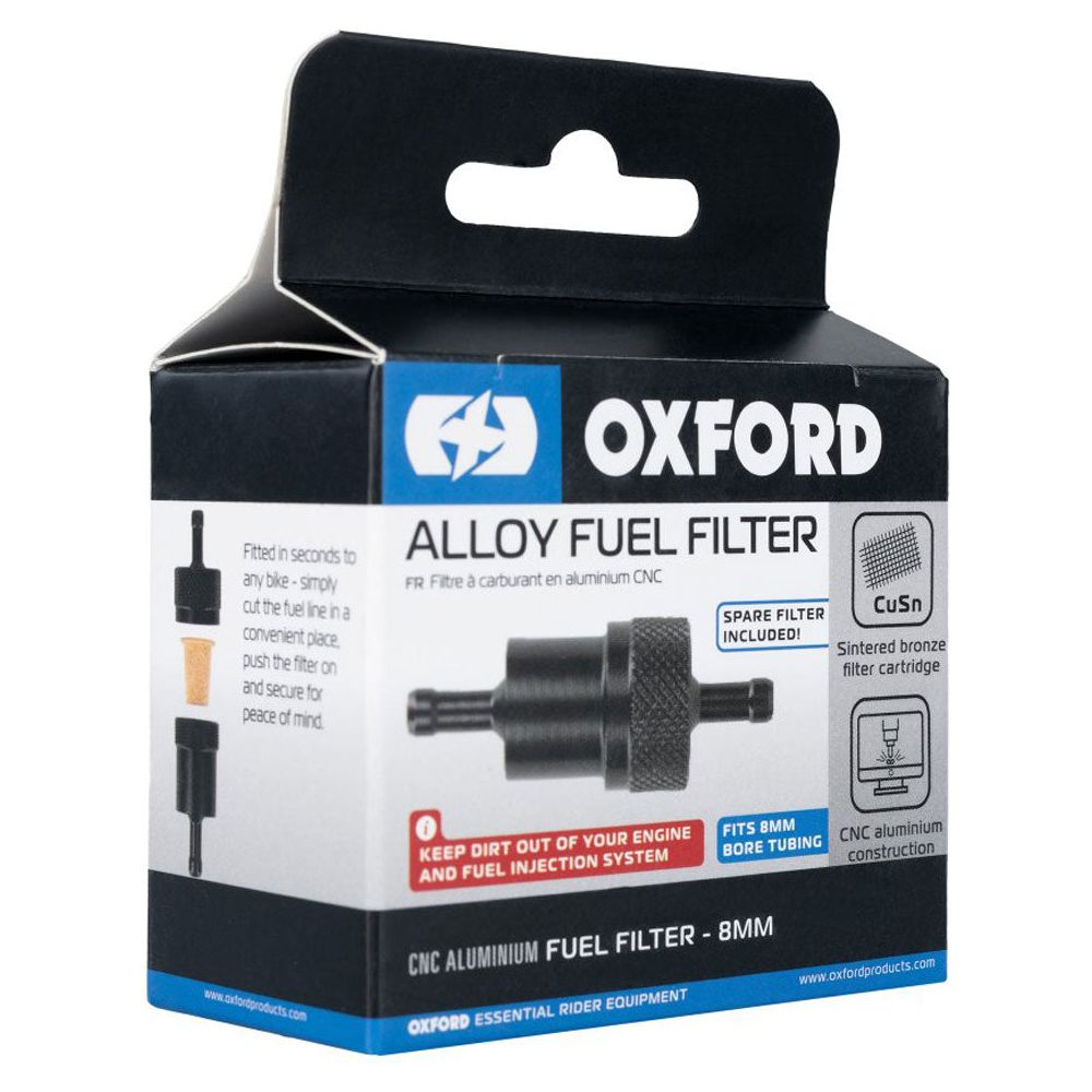 Oxford Motorcycle Alloy Fuel Filter Black - 8mm FREE 1 YEAR Returns, FREE UK Delivery | ThrottleChimp