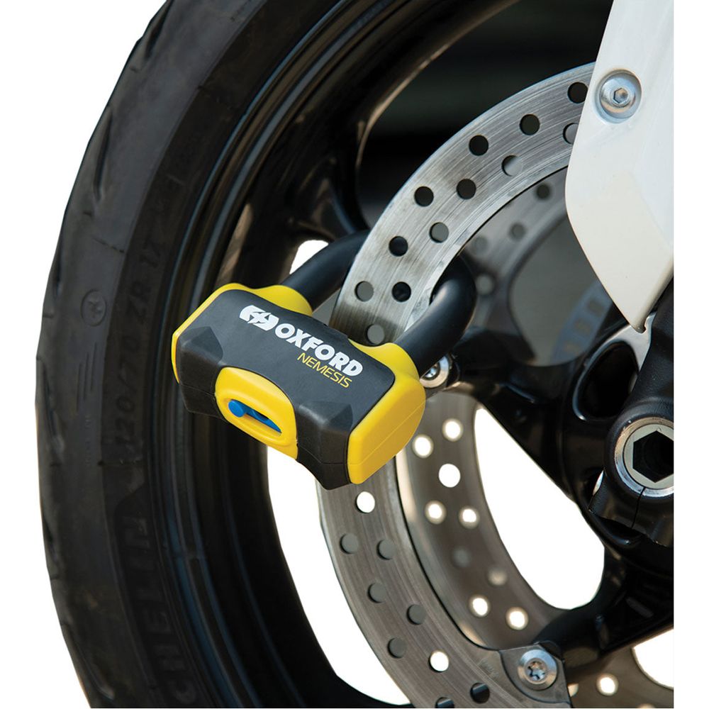 Oxford Nemesis Disc Lock Yellow / Black - 16mm FREE 1 YEAR Returns, FREE UK Delivery | ThrottleChimp