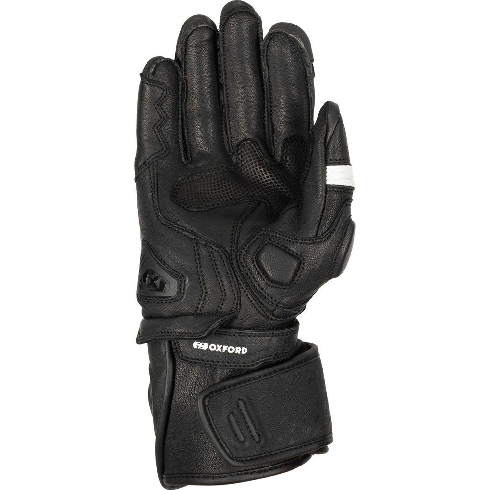 Oxford Nexus Leather Gloves Black / White FREE 1 YEAR Returns, FREE UK Delivery | ThrottleChimp