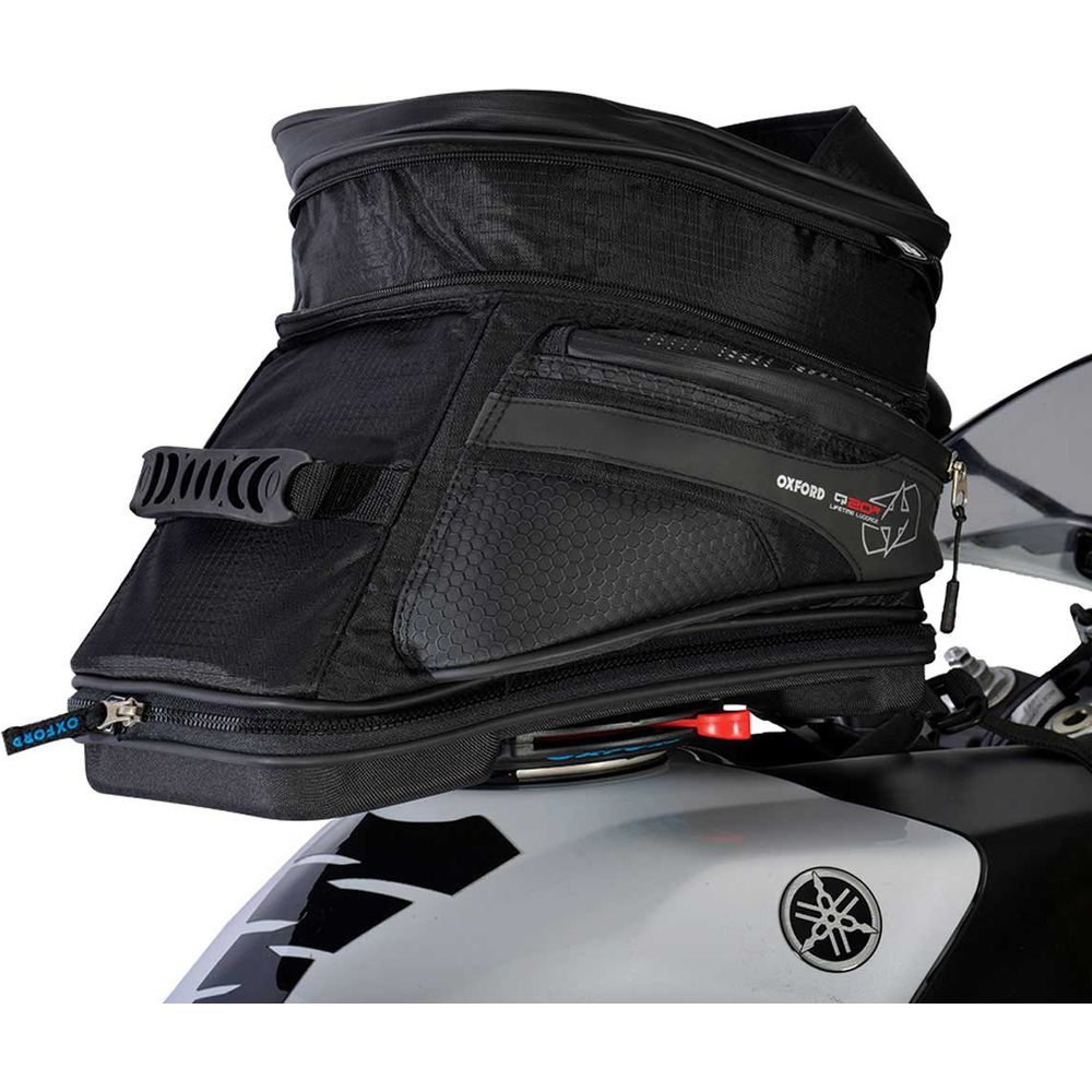 Oxford Q20R Quick Release Tank Bag Black - 20 Litres FREE 1 YEAR Returns, FREE UK Delivery | ThrottleChimp
