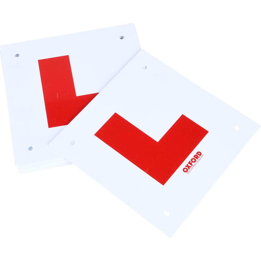 Oxford Rigid L Plate - Pack Of 20 FREE 1 YEAR Returns, FREE UK Delivery | ThrottleChimp
