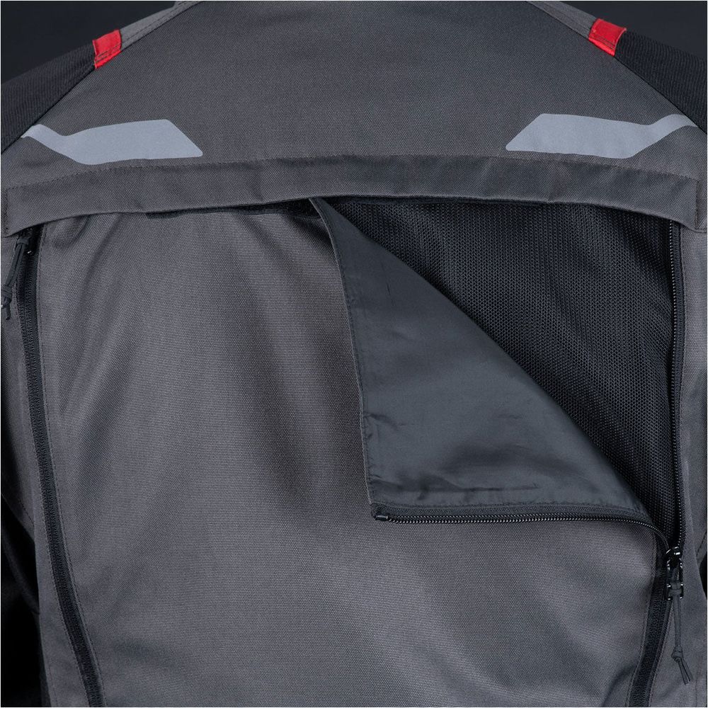 Oxford Rockland Textile Jacket Charcoal / Black / Red FREE 1 YEAR Returns, FREE UK Delivery | ThrottleChimp