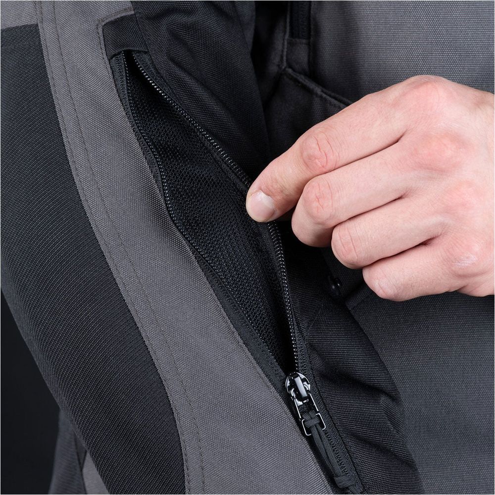 Oxford Rockland Textile Jacket Charcoal / Black / Red FREE 1 YEAR Returns, FREE UK Delivery | ThrottleChimp