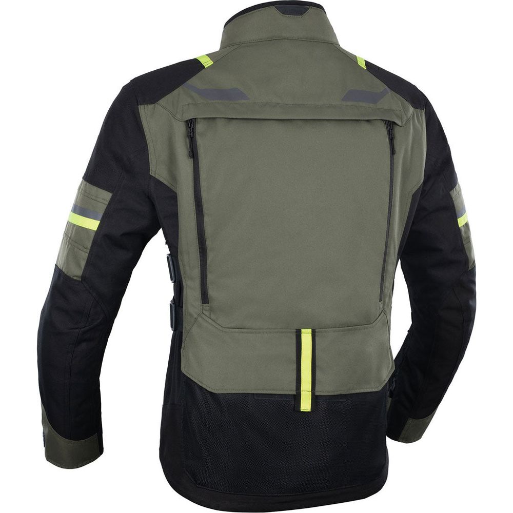 Oxford Rockland Textile Jacket Khaki / Black / Fluo Yellow FREE 1 YEAR Returns, FREE UK Delivery | ThrottleChimp