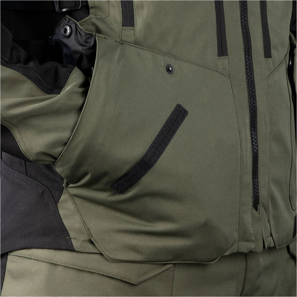 Oxford Rockland Textile Jacket Khaki / Black / Fluo Yellow FREE 1 YEAR Returns, FREE UK Delivery | ThrottleChimp