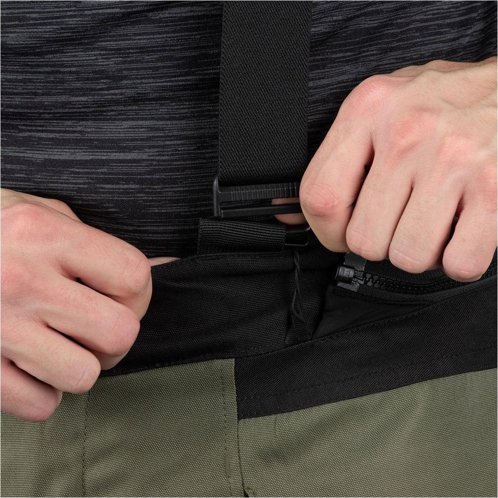 Oxford Rockland Textile Trouser Khaki / Black / Fluo Yellow FREE 1 YEAR Returns, FREE UK Delivery | ThrottleChimp