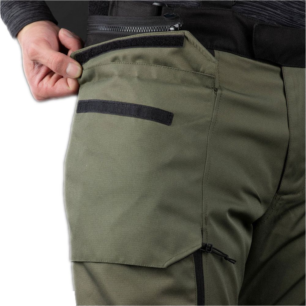 Oxford Rockland Textile Trouser Khaki / Black / Fluo Yellow FREE 1 YEAR Returns, FREE UK Delivery | ThrottleChimp