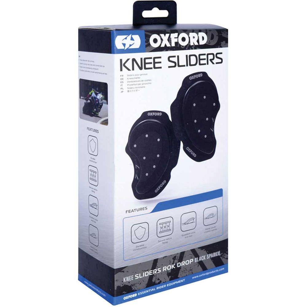 Oxford Rok Drop Sparkie Knee Sliders Black FREE 1 YEAR Returns, FREE UK Delivery | ThrottleChimp