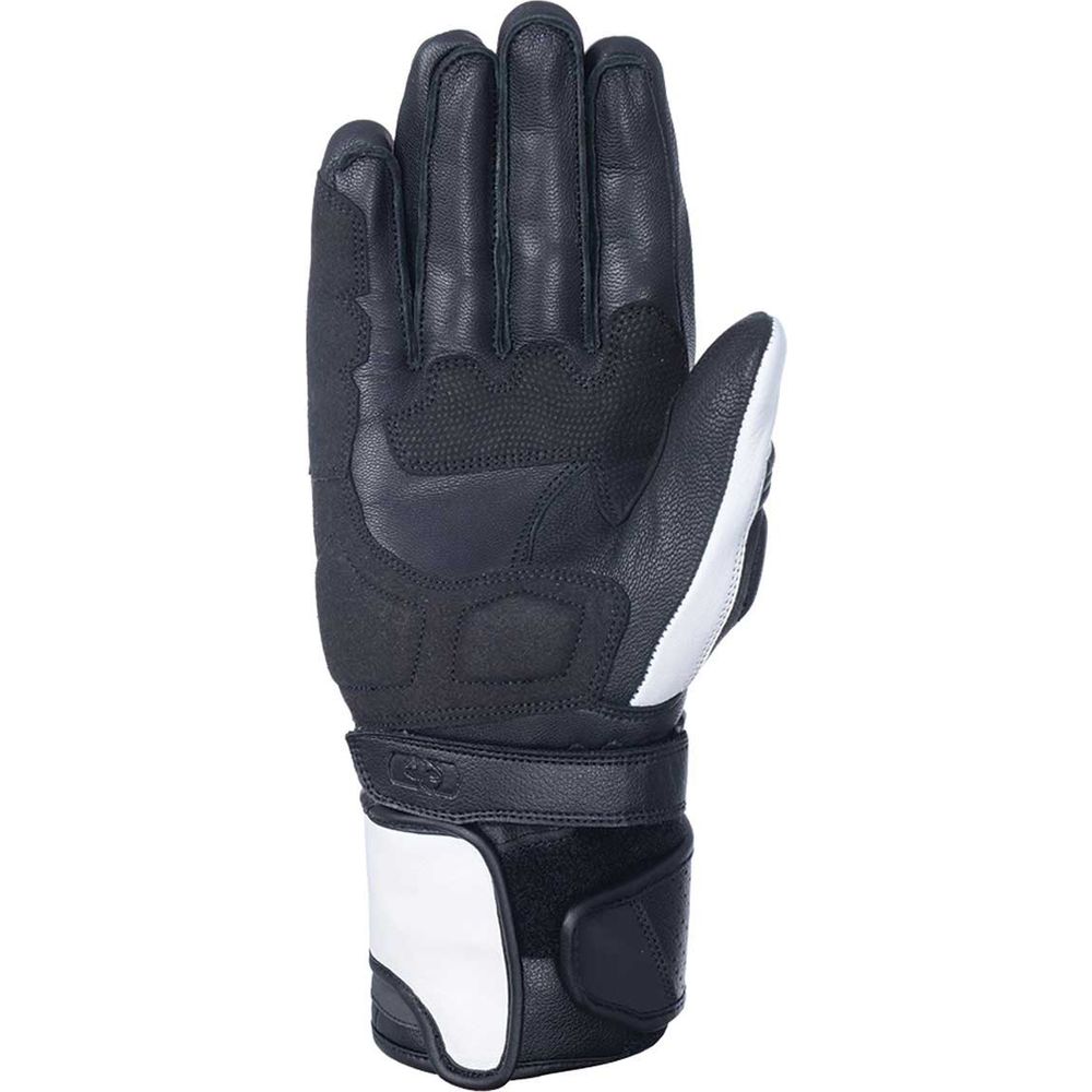 Oxford RP-2 2.0 Sports Long Leather Gloves Stealth Black / White / Fluo Yellow FREE 1 YEAR Returns, FREE UK Delivery | ThrottleChimp